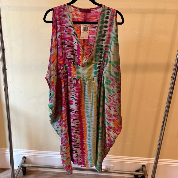 Melissa Masse impressionist abstract print dress in size 1X. - Picture 1 of 7